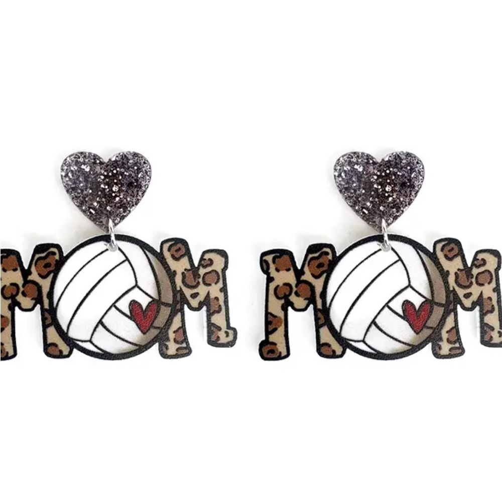 Volleyball Mom acrylic earrings
